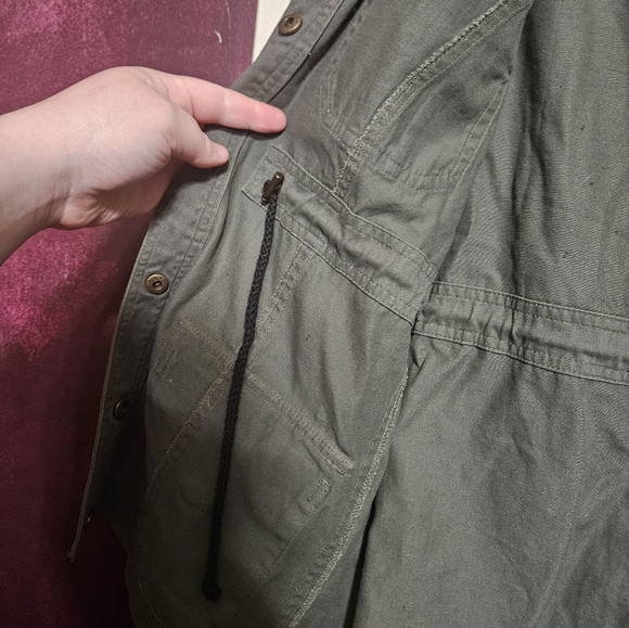 Democracy Womens Military Boho Jacket Studded Cargo Lace Back 100% Cotton! - Picture 6 of 8